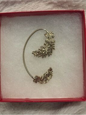 CHANEL Gold Leaf Ear Cuff Pair with Signature CC Motif